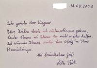 Antwort auf die Suche nach Angehörigen von Walter Rütt