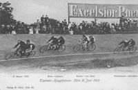 Ansichtskarte eines Tandemrennens 1903